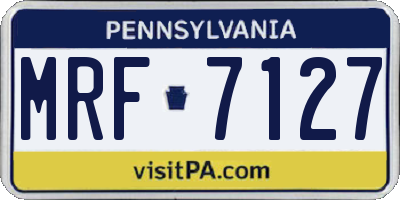 PA license plate MRF7127