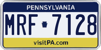 PA license plate MRF7128