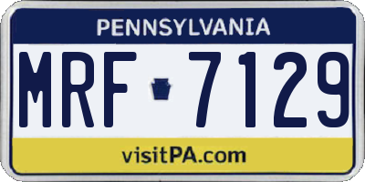 PA license plate MRF7129
