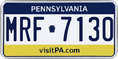 PA license plate MRF7130
