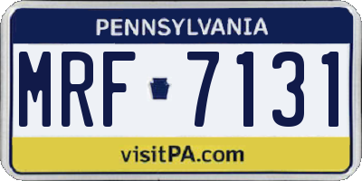 PA license plate MRF7131