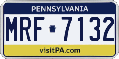PA license plate MRF7132