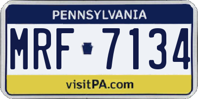 PA license plate MRF7134