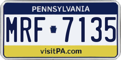 PA license plate MRF7135