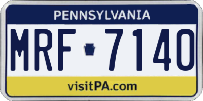 PA license plate MRF7140