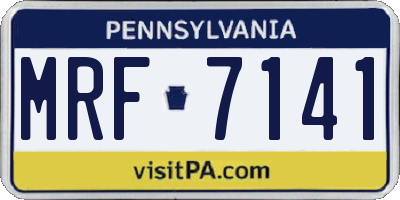 PA license plate MRF7141