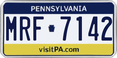 PA license plate MRF7142
