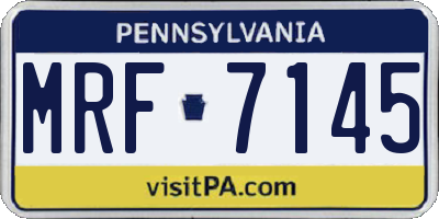 PA license plate MRF7145