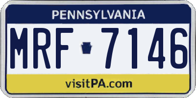 PA license plate MRF7146