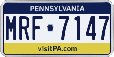 PA license plate MRF7147