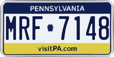 PA license plate MRF7148