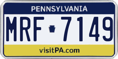 PA license plate MRF7149
