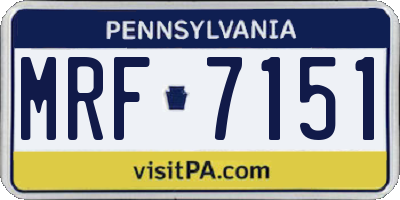 PA license plate MRF7151