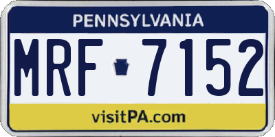 PA license plate MRF7152