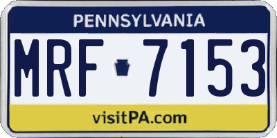 PA license plate MRF7153