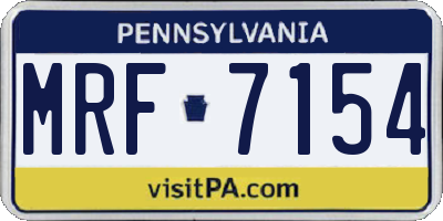 PA license plate MRF7154