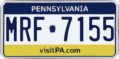 PA license plate MRF7155