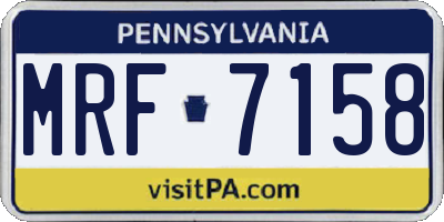 PA license plate MRF7158