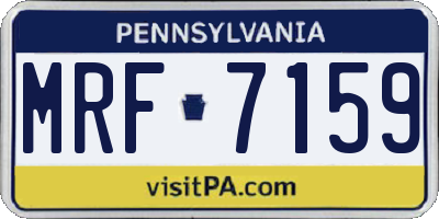 PA license plate MRF7159