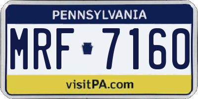 PA license plate MRF7160