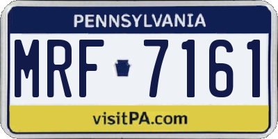 PA license plate MRF7161