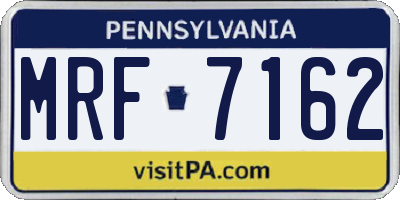 PA license plate MRF7162