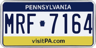 PA license plate MRF7164