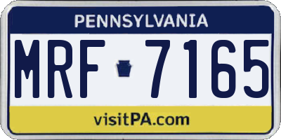 PA license plate MRF7165