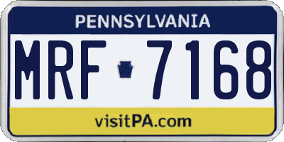 PA license plate MRF7168