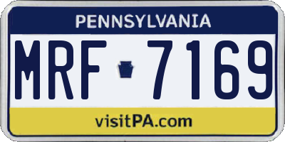 PA license plate MRF7169