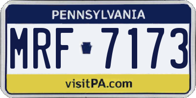 PA license plate MRF7173