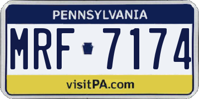 PA license plate MRF7174