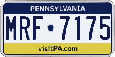 PA license plate MRF7175