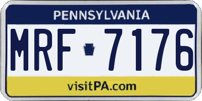 PA license plate MRF7176