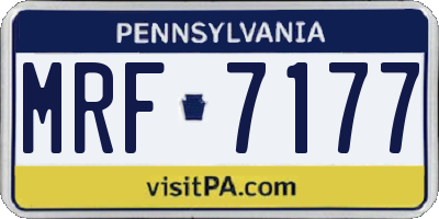 PA license plate MRF7177