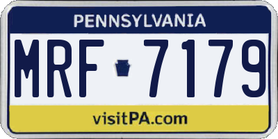 PA license plate MRF7179