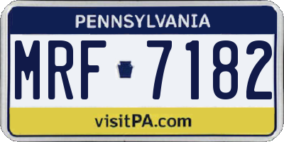 PA license plate MRF7182