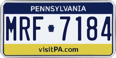 PA license plate MRF7184
