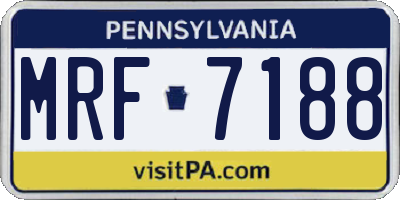 PA license plate MRF7188