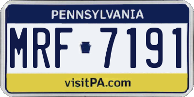 PA license plate MRF7191