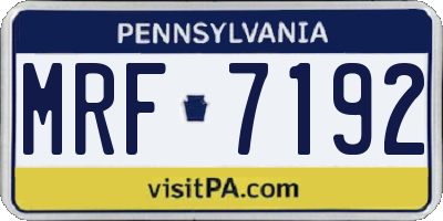PA license plate MRF7192