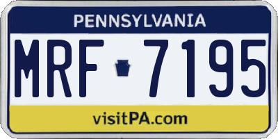 PA license plate MRF7195