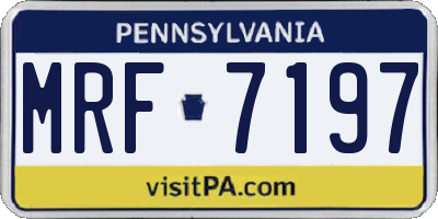 PA license plate MRF7197