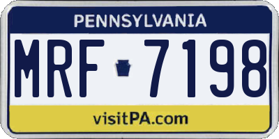 PA license plate MRF7198