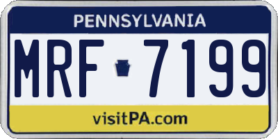 PA license plate MRF7199