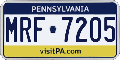PA license plate MRF7205