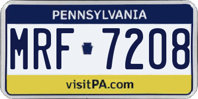 PA license plate MRF7208