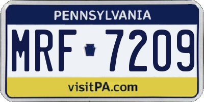 PA license plate MRF7209