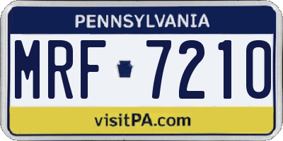 PA license plate MRF7210