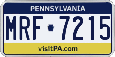 PA license plate MRF7215